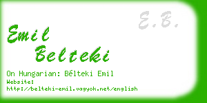 emil belteki business card